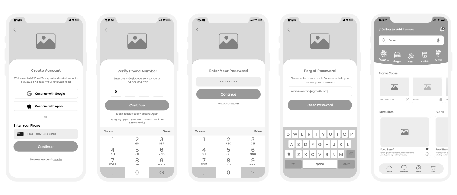 NZ Food Truck - Digital Wireframes - 2